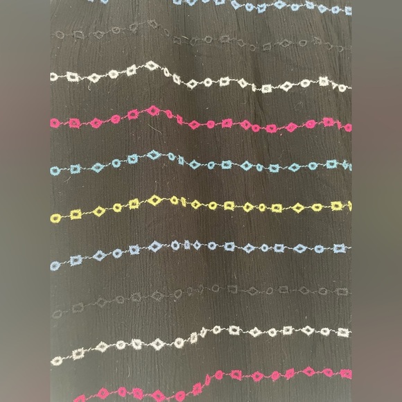 Superdry women's lined black/multicolored lightweight Sara smocked skirt;size 12 - Picture 3 of 9